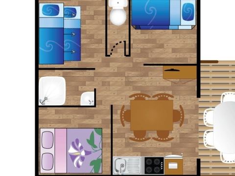 TENTE TOILE ET BOIS 6 personnes - Lodge URCHILO 6 personnes