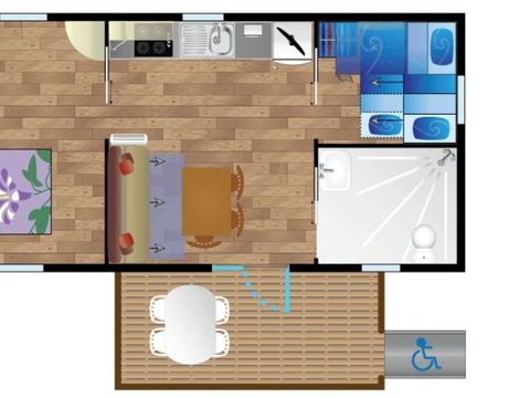 MOBILHOME 4 personnes - Mobile-home IGUSKI**** (PMR) 4 personnes
