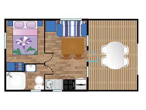 MOBILHOME 2 personnes - EREBY