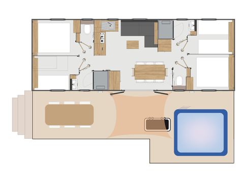 MOBILHOME 8 personnes - LUXE LOKIZ (avec SPA et linge de lit inclus)