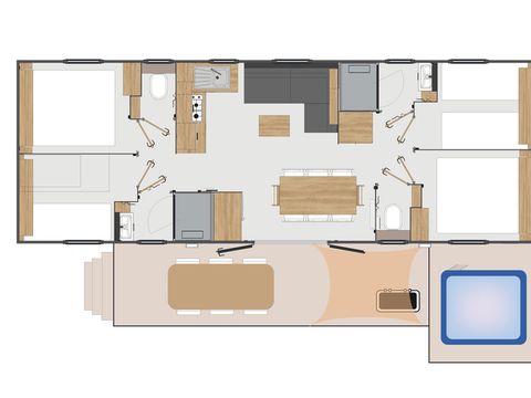 MOBILHOME 8 personnes - Mobile-home LUXE LOKIZ avec spa 8 personnes