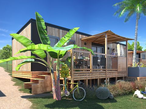 MOBILHOME 6 personnes - LUXE JARA (avec SPA et linge de lit inclus)