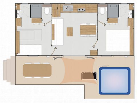 MOBILHOME 4 personnes - Mobile-home LUXE ANDIA avec spa 4 personnes