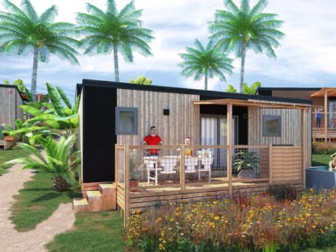 MOBILHOME 4 personnes - LUXE ANDIA (avec Spa et linge de lit fournis)