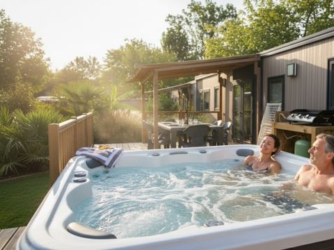 MOBILHOME 4 personnes - Mobile-home LUXE ANDIA avec spa 4 personnes