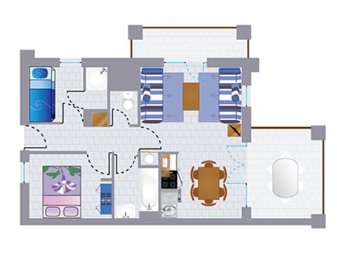 APPARTEMENT 6 personnes - MOREA 4-6 personnes