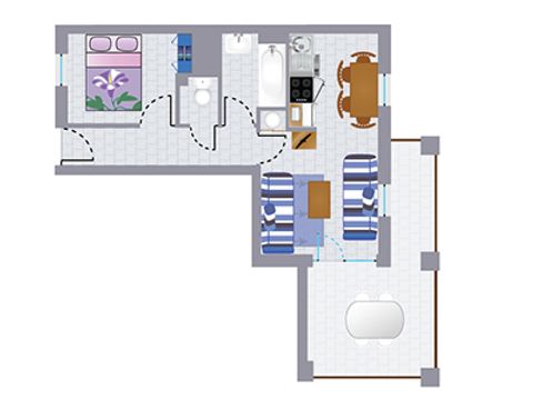 APPARTEMENT 4 personnes - Appartement FLORES 2-4 personnes