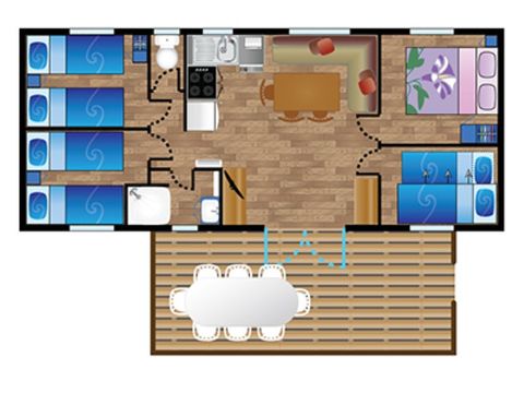 MOBILHOME 8 personnes - Mobile-Home LARRUN**** 8 personnes