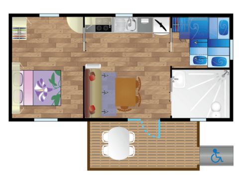 MOBILHOME 4 personnes - Mobile-Home IGUSKI**** (PMR) 4 personnes