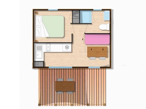 MOBILHOME 2 personnes - Mobile-Home PRIVILEGE ORHY 2 personnes