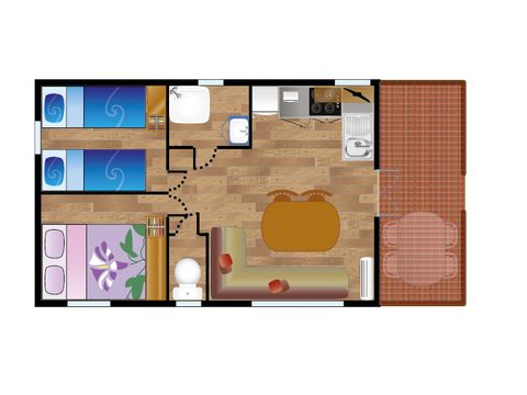 MOBILHOME 4 personnes - Mobile-Home IBARDIN**** 4 personnes