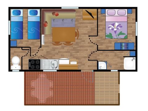 MOBILHOME 4 personnes - Mobile-Home CONFORT IBARDIN 4 personnes