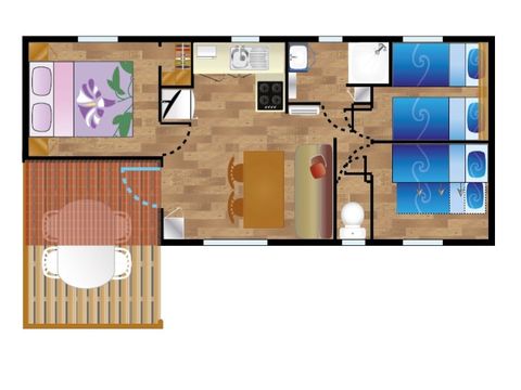 MOBILHOME 6 personnes - Mobile-Home BAIGURA**** 6 personnes