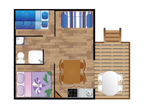 TENTE TOILE ET BOIS 4 personnes - Lodge IGUELDO 4 personnes