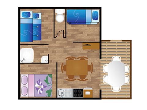 TENTE TOILE ET BOIS 6 personnes - Lodge URCHILO 6 personnes