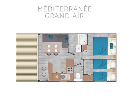 MOBILHOME 5 personnes - MEDITERRANEE - TV - BBQ