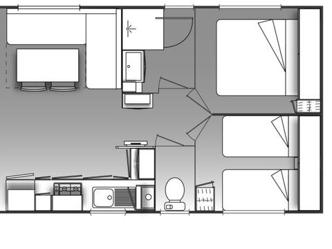 Mobilhome 4 personnes - PANORAMA 25 m² avec terrasse couverte