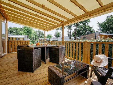 MOBILHOME 6 personnes - Premium Azure | 2 Ch. | 4/6 Pers. | Terrasse surélevée | Clim.