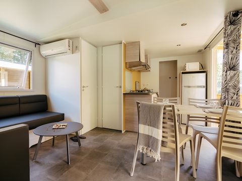 MOBILHOME 6 personnes - Premium Azure | 2 Ch. | 4/6 Pers. | Terrasse surélevée | Clim.