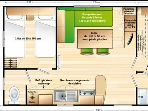 MOBILHOME 4 personnes - CIGALE 2 chambres petit budget