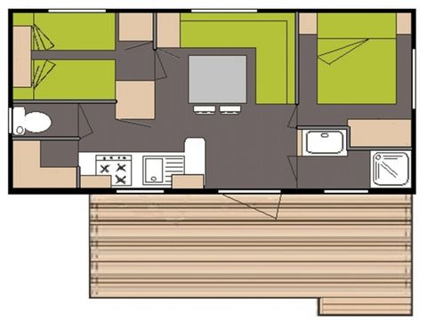 MOBILHOME 4 personnes - classique 2 chambres 4 personnes, clim
