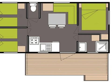 MOBILHOME 6 personnes - classique 3 chambres 6 personnes Dimanche