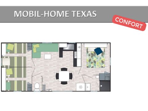 MOBILHOME 8 personnes - TEXAS. CONFORT