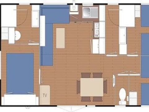 Mobilhome 6 personnes - 3 chambres - ESSENTIEL
