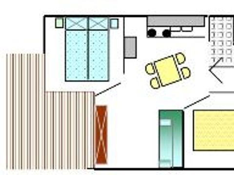 CHALET 6 personnes - Chalet Confort -35m² -2 chambres - terrasse semi-couverte - TV - Clim 2/6 pers