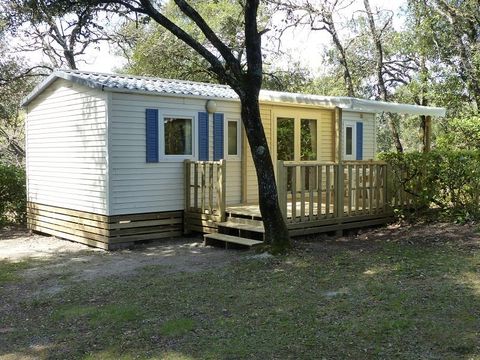 Mobilhome 2/6 personnes - Confort Sun Roller -35m² - 3 chambres - Terrasse semi-couverte - Clim