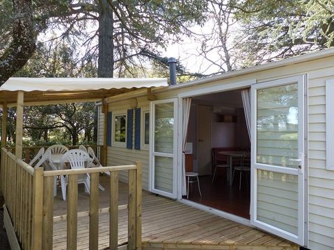 Mobilhome 2/6 personnes - Confort Sun Roller -35m² - 3 chambres - Terrasse semi-couverte - Clim