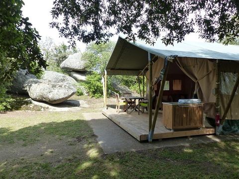 BUNGALOW TOILÉ 5 personnes - Lodge Safari Standard 25m² 2 chambres - terrasse, en pleine nature (sans sanitaires) 2/5 pers