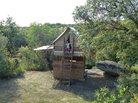 Tente en toile et en bois 1/2 personnes - Tente Bivouac Small sur pilotis Standard - 1 chambre - Pleine nature - Sans sanitaires