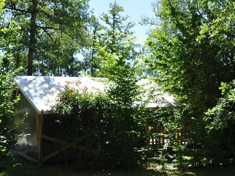 Tente en toile et en bois 5 personnes - LODGE, sans sanitaire