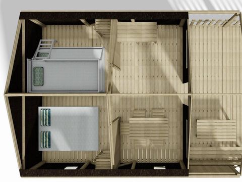 Tente en toile et en bois 5 personnes - LODGE, sans sanitaire