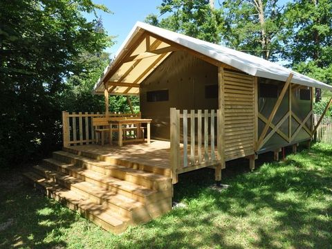 Tente en toile et en bois 5 personnes - LODGE, sans sanitaire