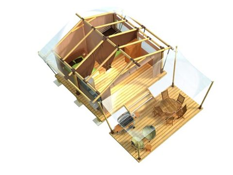 BUNGALOW TOILÉ 6 personnes - Lodge Classique (sans sanitaires)