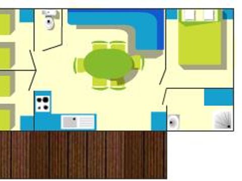 MOBILHOME 7 personnes - Eco (3 chambres) arrivée Mercredi 6/7 pers.