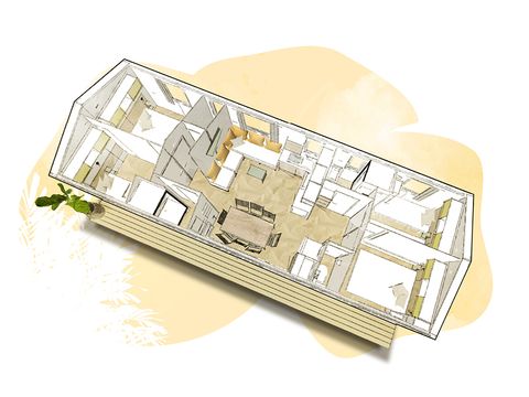 MOBILHOME 9 personnes -  Cottage face au terrain de foot 8/9 pers