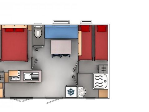 MOBILHOME 4 personnes - Mobil home 26m2 + terrasse couverte. 4 pers