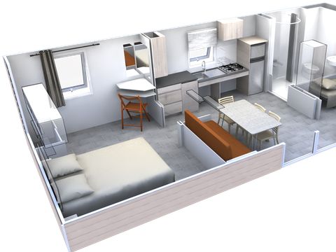 MOBILHOME 4 personnes -  Mobilhome GRAND ESPACE ( PMR et famille) 4 pers