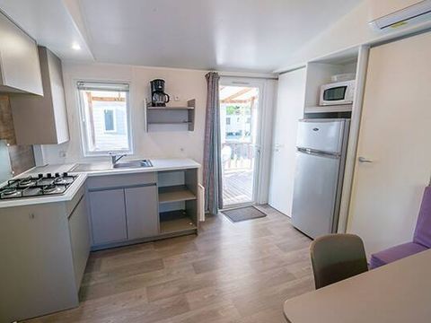 BUNGALOW 6 personnes - Mobil-home | Classic | 3 Ch. | 6 Pers. | Terrasse surélevée | 1 SDB | Clim.