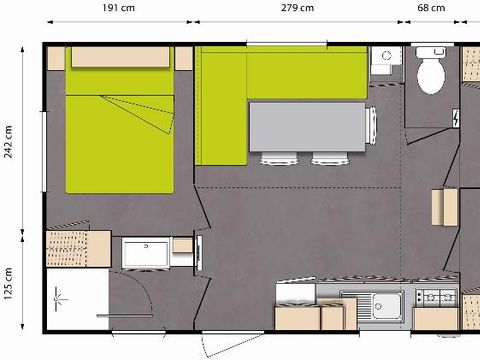 Mobilhome 6 personnes - BLIMOUSES - 3 chambres climatisé 6 pers. (M)