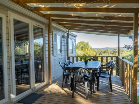 MOBILHOME 4 personnes - Mobil Home Aqua 2ch 4pers Terrasse Semi-Couverte Clim