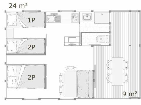 BUNGALOW 5 personnes - Bungalow PREMIUM 5 pers