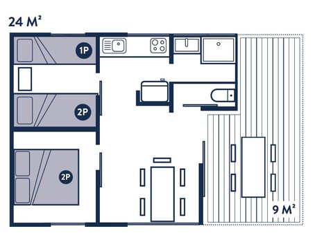 BUNGALOW 5 personnes - Bungalow PREMIUM