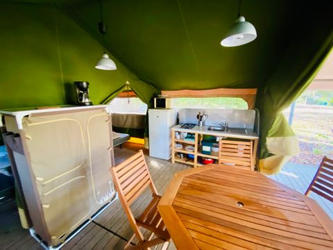 Tente 5 personnes - Safari Acacia Standard 23m² - Sans sanitaires - 2 chambres - Terrasse couverte 12m²