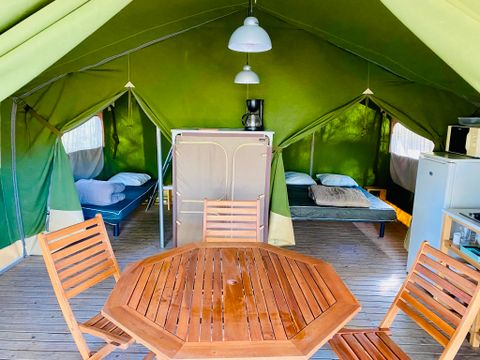 Tente 5 personnes - Safari Acacia Standard 23m² - Sans sanitaires - 2 chambres - Terrasse couverte 12m²