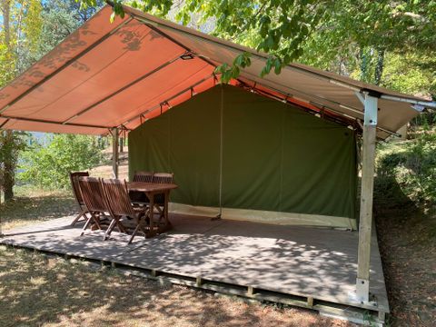 TENTE 5 personnes - Tente Safari Acacia Standard 23m² (sans sanitaires) - 2 chambres + terrasse couverte 12m² 5 pers.