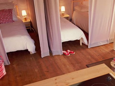 TENTE TOILE ET BOIS 4 personnes - CABANE LODGE sans sanitaires